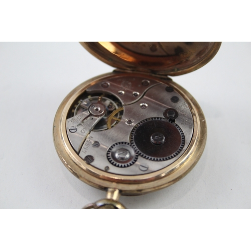 520 - Men's Thos Russell & Sons Open Face Rolled Gold Pocket Watch Hand-Wind Working