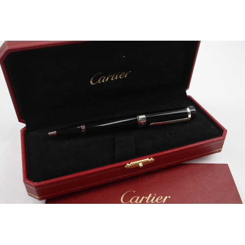 533 - Cartier Pasha De CARTIER Black Resin Ballpoint Pen / Biro WRITING Original Box