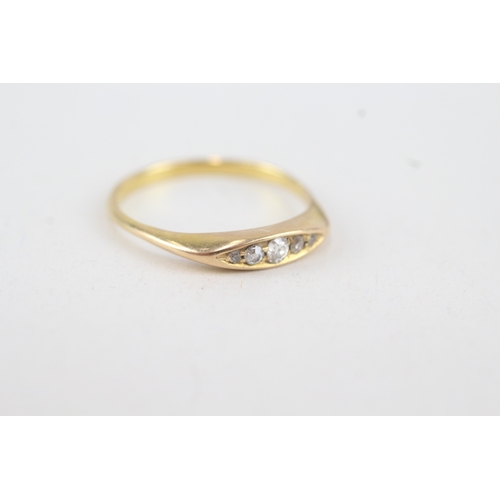 97 - 18ct gold old cut diamond five stone ring (2.3g) Size  P 1/2