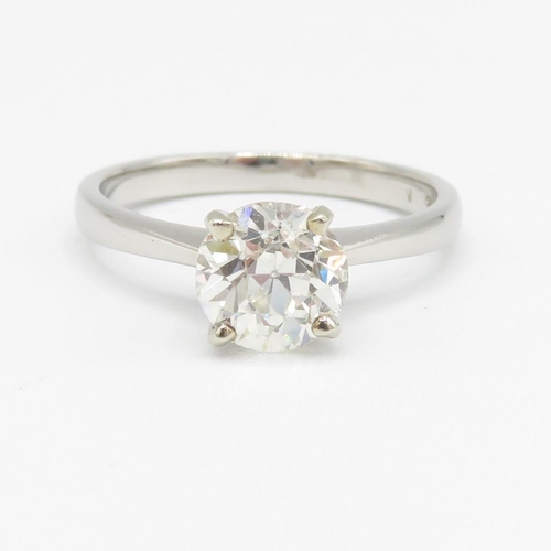 1 - Diamond Solitaire Ring with transitional cut 1.75ct natural earth mined diamond set in a 4 claw hall... 