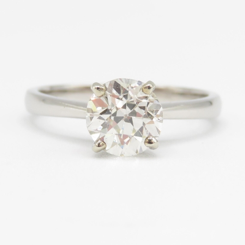 1 - Diamond Solitaire Ring with transitional cut 1.75ct natural earth mined diamond set in a 4 claw hall... 