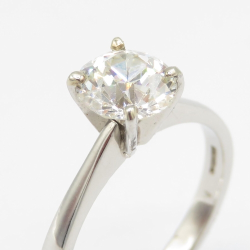 1 - Diamond Solitaire Ring with transitional cut 1.75ct natural earth mined diamond set in a 4 claw hall... 