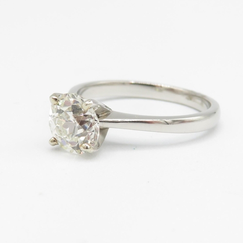 1 - Diamond Solitaire Ring with transitional cut 1.75ct natural earth mined diamond set in a 4 claw hall... 