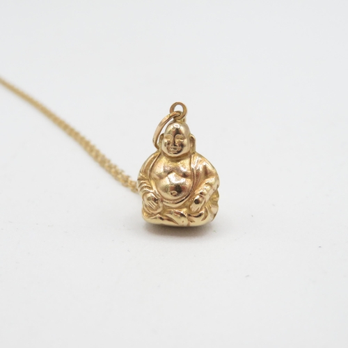 100 - 9ct gold buddha pendant necklace (1.5g)