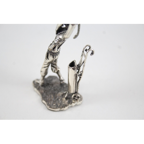 385 - Vintage Stamped .925 Sterling Silver Novelty Man Playing Golf Ornament 33g