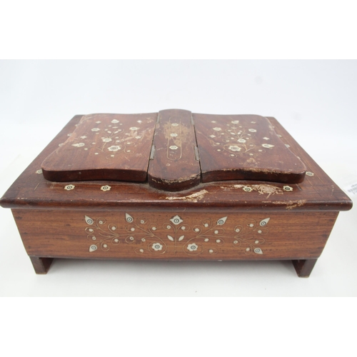 425 - Wooden Book Stand & Storage Box Antique Floral