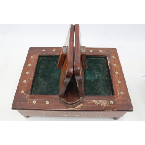 425 - Wooden Book Stand & Storage Box Antique Floral