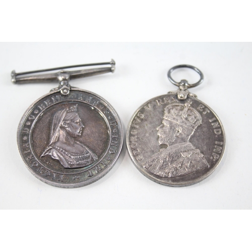 445 - 1911 Coronation St John Ambulance Medal Pair Named G.A. Burgess Long Service