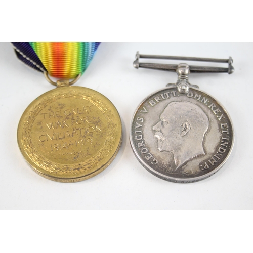 450 - WW1 Medal Pair Named 74615 Pte T.A Jones Liverpool Regt