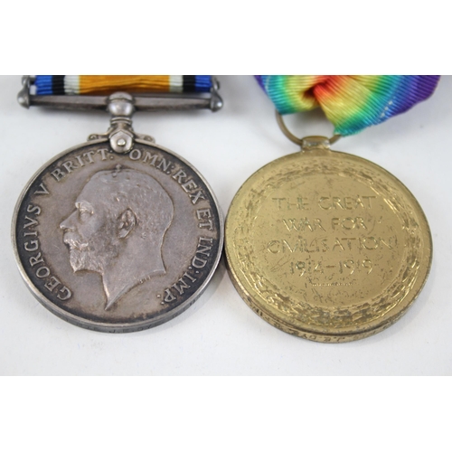 456 - WW1 Medal Pair Named 2239 Pte J.E Dye Royal Fusiliers