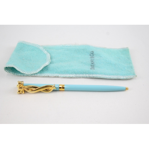 535 - TIFFANY & CO. Blue Enamel & Gold Plated Ballpoint Pen / Biro