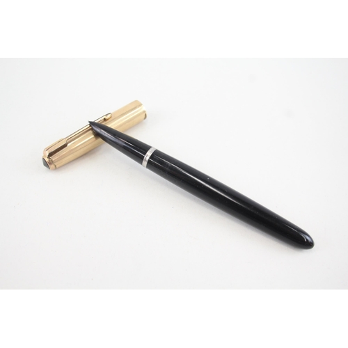 538 - Vintage Parker 51 Black Fountain Pen w/ 14ct Gold Nib WRITING Boxed