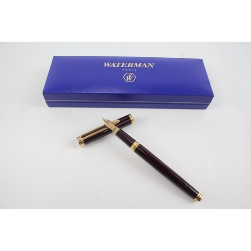 547 - Vintage WATERMAN Ideal Burgundy Lacquer Fountain Pen w/ 18ct Nib WRITING