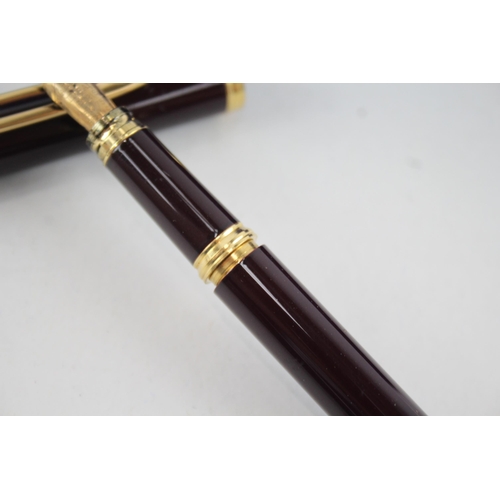 547 - Vintage WATERMAN Ideal Burgundy Lacquer Fountain Pen w/ 18ct Nib WRITING