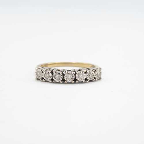 184 - 9ct gold vintage diamond half eternity ring (2.3g) Size  O