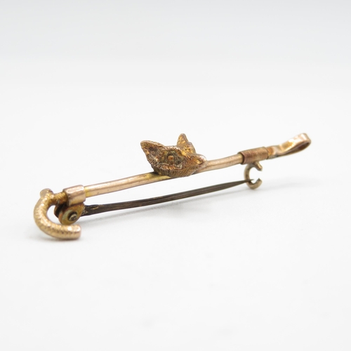 191 - 9ct gold Victorian fox head brooch (2.4g)