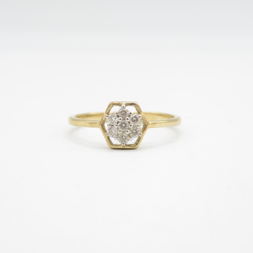 192 - 10ct gold diamond dress ring (1.9g) Size  S