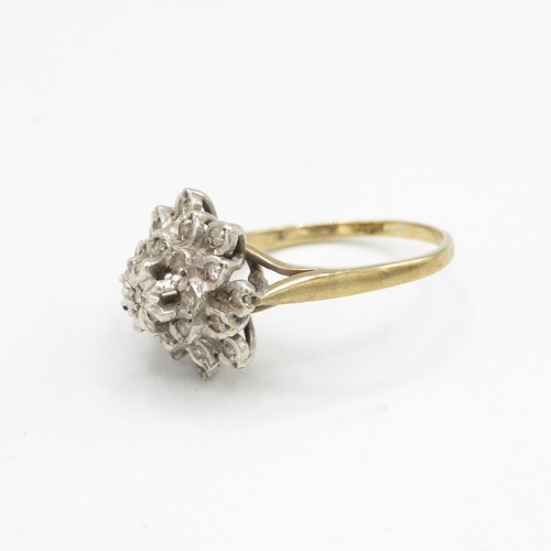 194 - 9ct gold vintage diamond dress ring (2.9g) Size  K