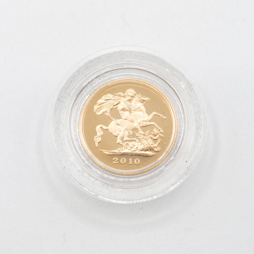 375 - Royal Mint 2010 Boxed Half Sovereign Gold Proof Coin