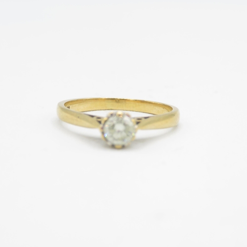 232 - 18ct gold 0.25ct diamond solitaire ring (2.3g) Size  L  1/2