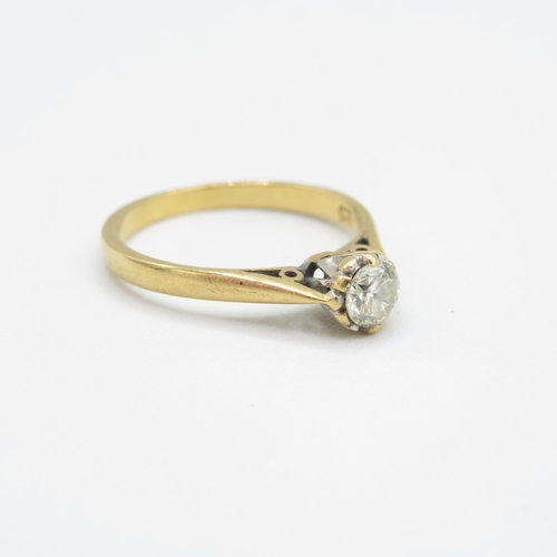 232 - 18ct gold 0.25ct diamond solitaire ring (2.3g) Size  L  1/2