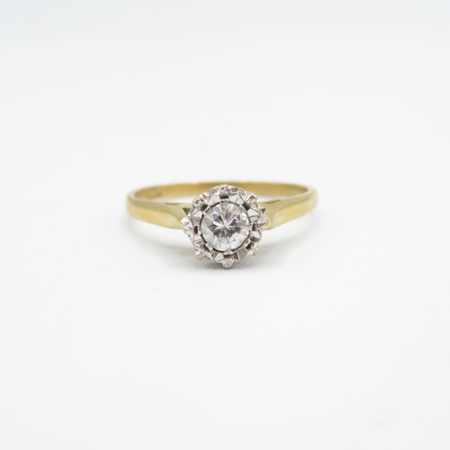 233 - 18ct gold & platinum diamond solitaire ring (2.7g) Size  P