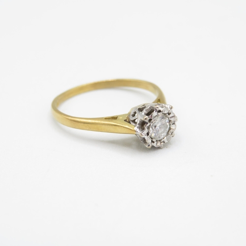 233 - 18ct gold & platinum diamond solitaire ring (2.7g) Size  P