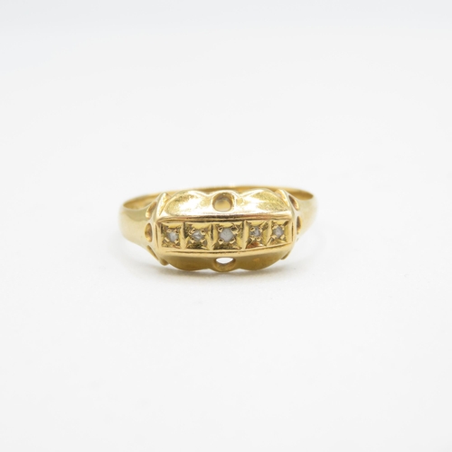 235 - 18ct gold antique diamond five stone ring (1.6g) Size  N 1/2