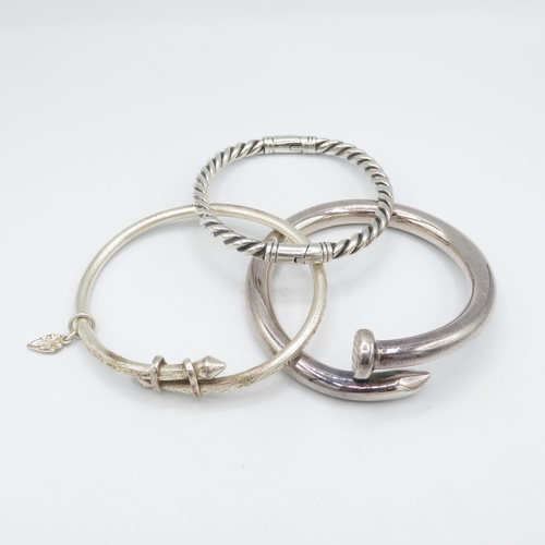 351 - Silver bangles (107.3g)