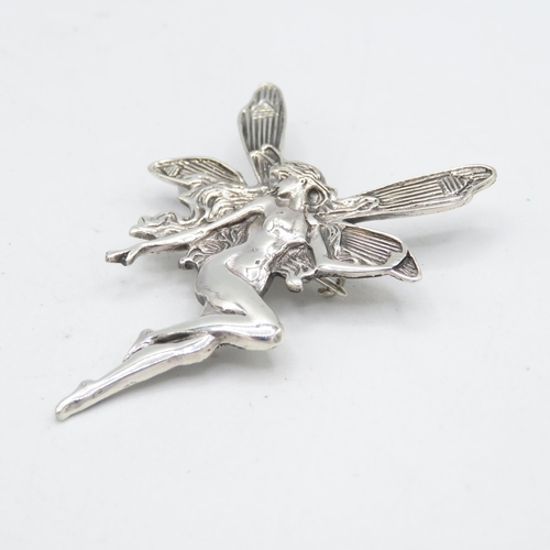 357 - 925 Sterling Silver HM Nymph Fairy brooch in perfect condition with tight fitting pin (7.5g)  60mm l... 