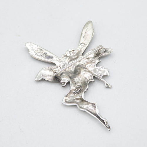 357 - 925 Sterling Silver HM Nymph Fairy brooch in perfect condition with tight fitting pin (7.5g)  60mm l... 