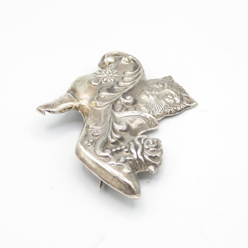 358 - Pussycat in a shoe in HM Sterling Silver 925 brooch in excellent conditon with tight fitting pin (11... 