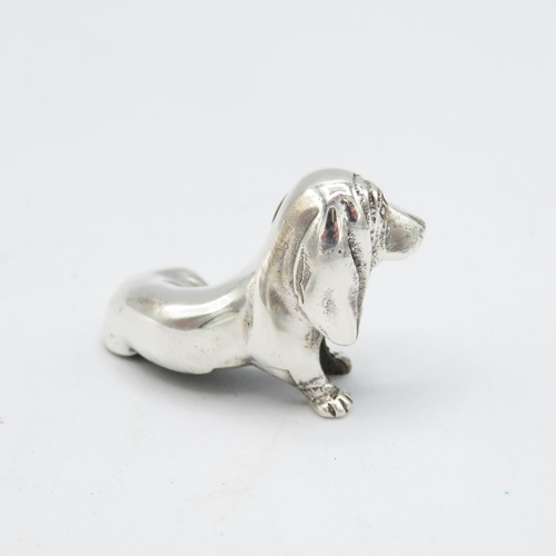 368 - HM 925 Sterling Silver Dachshund Sausage Dog in excellent condition (15g)  40mm long