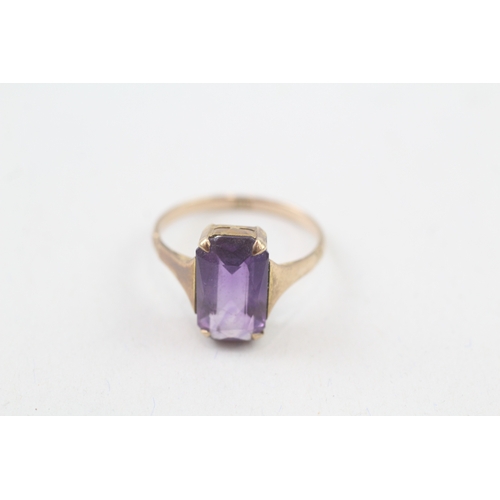 11 - 9ct gold antique amethyst dress ring (1.9g) Size  K 1/2