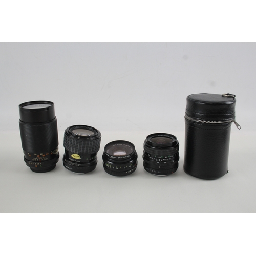 498 - Manual Camera Lenses Inc Ricoh, Sigma & Pentacon Mechanically Working x 4