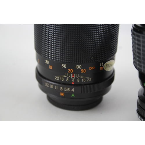 498 - Manual Camera Lenses Inc Ricoh, Sigma & Pentacon Mechanically Working x 4