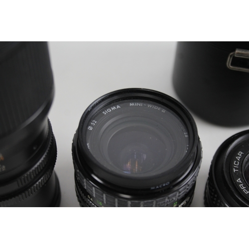 501 - Manual Camera Lenses Inc Sigma, Centon & Pentacon Etc Mechanically Working x 4