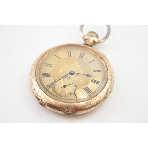 519 - Men's Elgin Open Face Rolled Gold Pocket Watch Hand-Wind WATCH RUNS