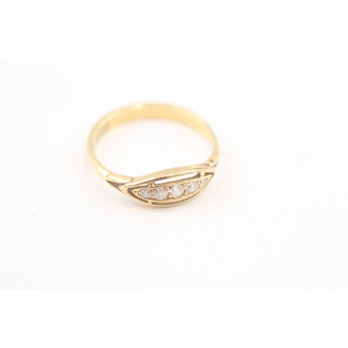 52 - 18ct gold antique diamond five stone ring (2.1g) Size  L