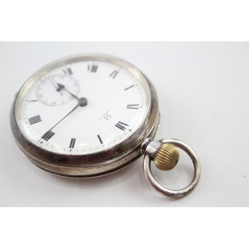 525 - Men's Omega 925 Silver Open Face Pocket Watch Hand-Wind WATCH RUNS