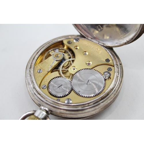 525 - Men's Omega 925 Silver Open Face Pocket Watch Hand-Wind WATCH RUNS