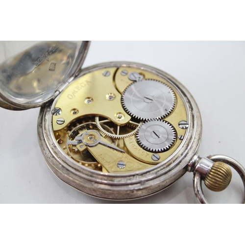 525 - Men's Omega 925 Silver Open Face Pocket Watch Hand-Wind WATCH RUNS