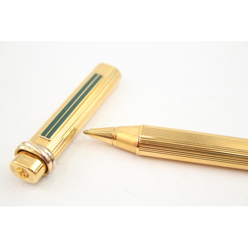 536 - Le Must De Cartier Gold Plated Ballpoint Pen / Biro w/ Enamel Detail, Box