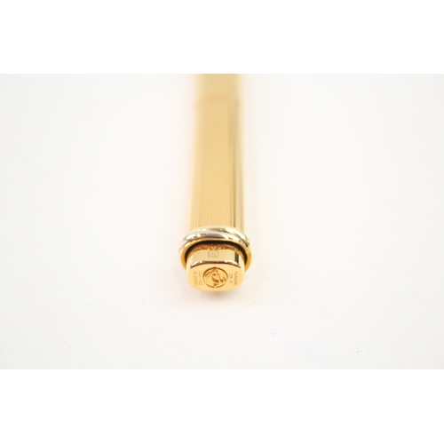 536 - Le Must De Cartier Gold Plated Ballpoint Pen / Biro w/ Enamel Detail, Box