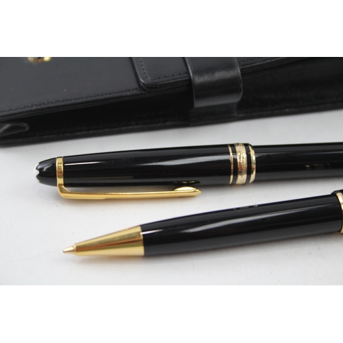 537 - MONTBLANC Meisterstuck Black Ballpoint Pen & Mechanical Pencil Set Cased