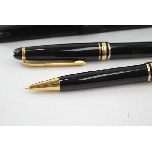 537 - MONTBLANC Meisterstuck Black Ballpoint Pen & Mechanical Pencil Set Cased