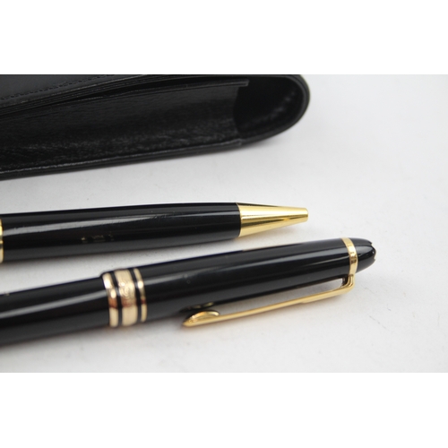 537 - MONTBLANC Meisterstuck Black Ballpoint Pen & Mechanical Pencil Set Cased