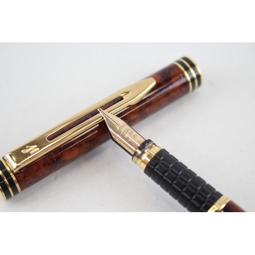 548 - Vintage WATERMAN Ideal Brown Lacquer Fountain Pen w/ 18ct Nib WRITING