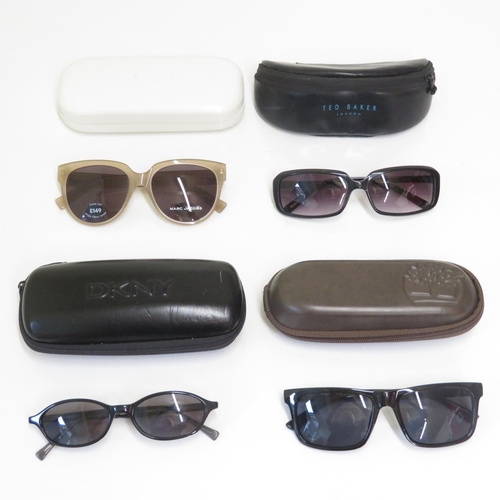 483 - 4 x Designer Sunglasses including Marc Jacobs / Ted Baker / DKNY / Timberland - All with Cases