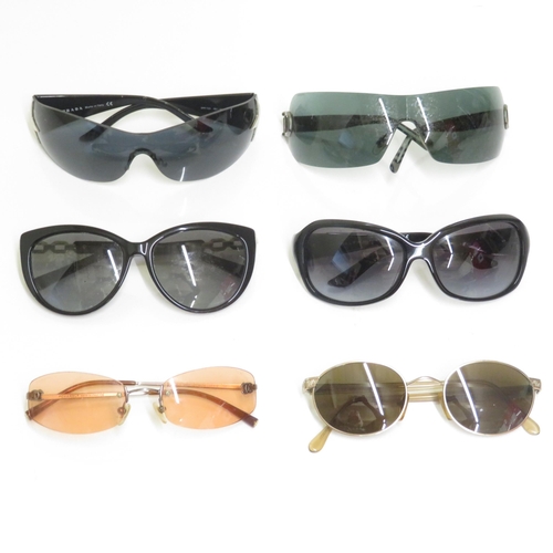 490 - 6 x Designer Sunglasses including Prada / Burberry / Michael Kors / Ralph Lauren / Chanel / Giorgio ... 